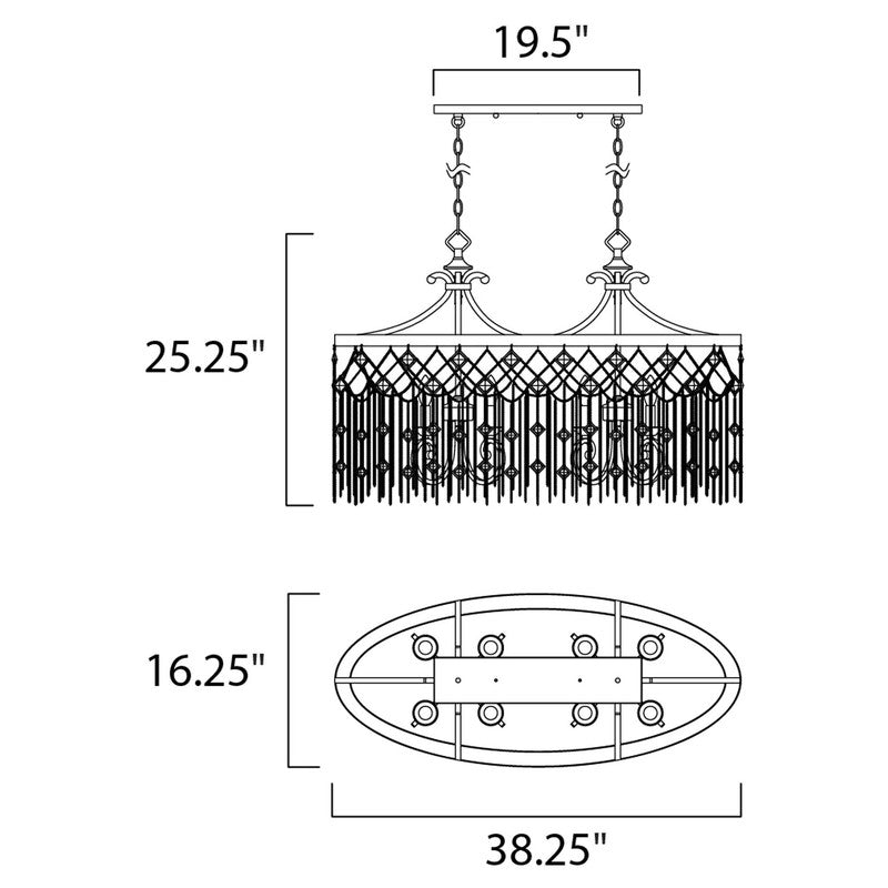 Maxim 30277SM - Alessandra 8 Light 38" Chandelier