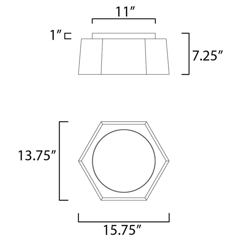 Maxim 30330BKGLD - Honeycomb 1 Light 16" Flush Mount