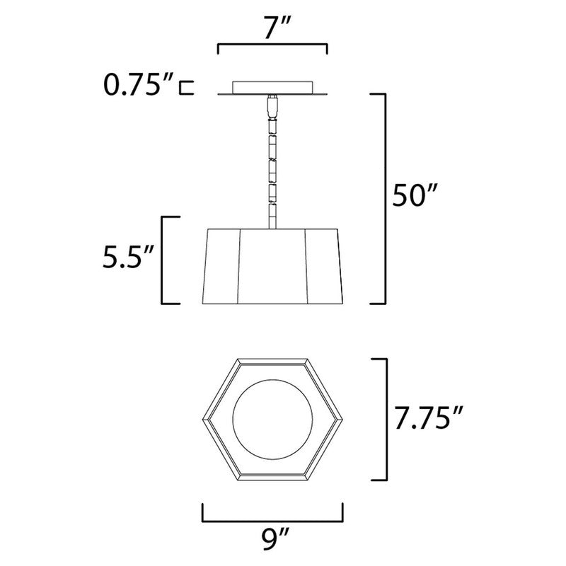 Maxim 30331BKGLD - Honeycomb 1 Light 9" Pendant