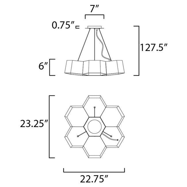 Maxim 30337BKGLD - Honeycomb 7 Light 24" Pendant