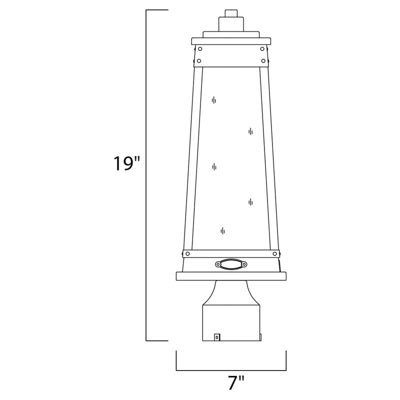 Maxim 3041RPOLB - Schooner 1 Light 19" Post Light