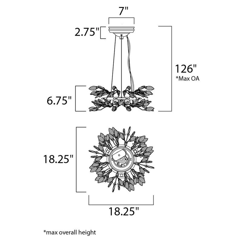 Maxim 30444CGGL - Crystal Garden 6 Light 18" Pendant