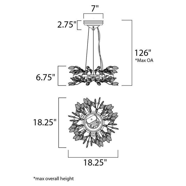Maxim 30444CGGL - Crystal Garden 6 Light 18" Pendant