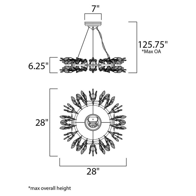 Maxim 30445CGGL - Crystal Garden 8 Light 28" Pendant