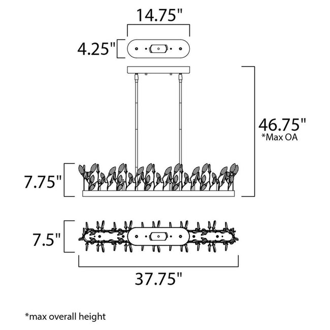 Maxim 30447CGGL - Crystal Garden 6 Light 38" Chandelier