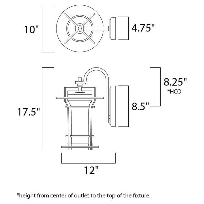 Maxim 30485WGBO - Oakville 1 Light 18" Wall Sconce
