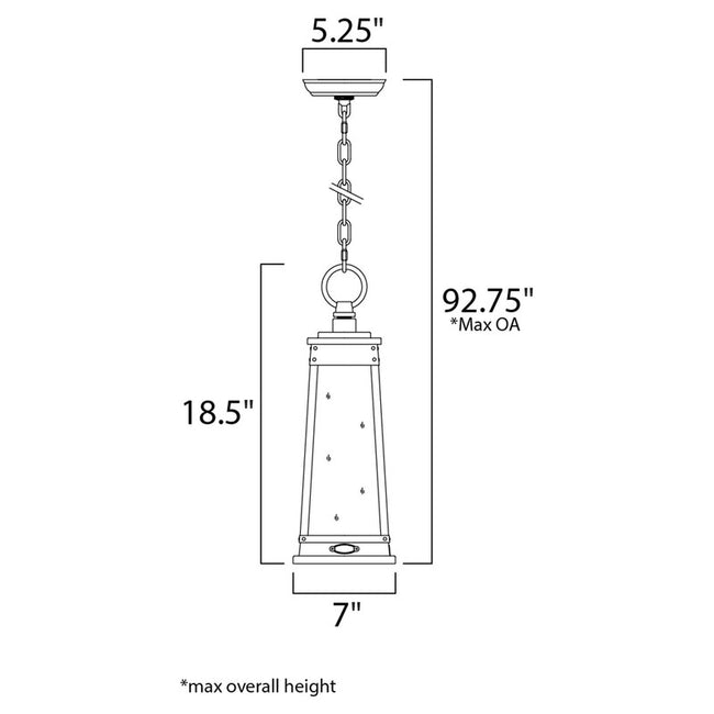 Maxim 3049RPOLB - Schooner 1 Light 19" Pendant