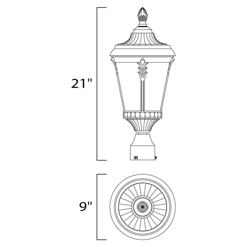 Maxim 3050WGBK - Sentry 1 Light 21" Post Light