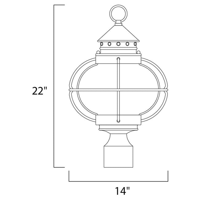 Maxim 30501CDOI - Portsmouth 3 Light 22" Post Light