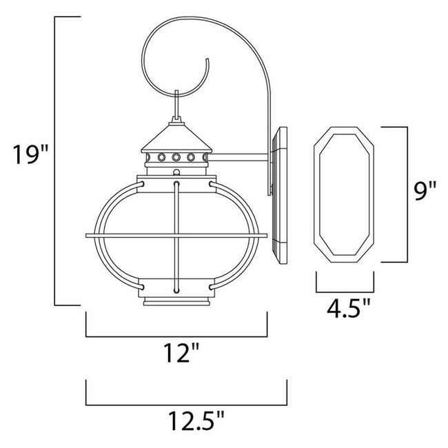 Maxim 30503CDOI - Portsmouth 1 Light 19" Wall Sconce