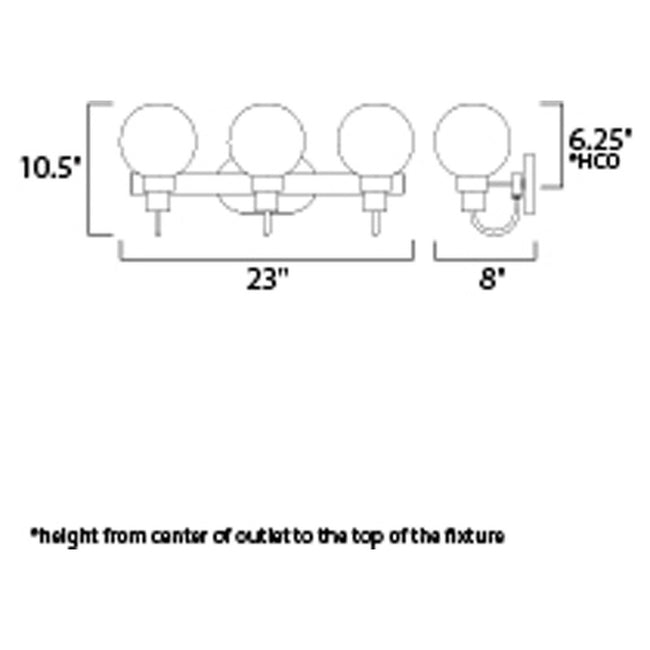 Maxim 30513CLBZSBR - Bauhaus 3 Light 23" Vanity Light