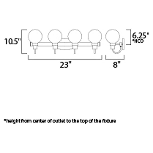 Maxim 30514CLBZSBR - Bauhaus 4 Light 33" Vanity Light