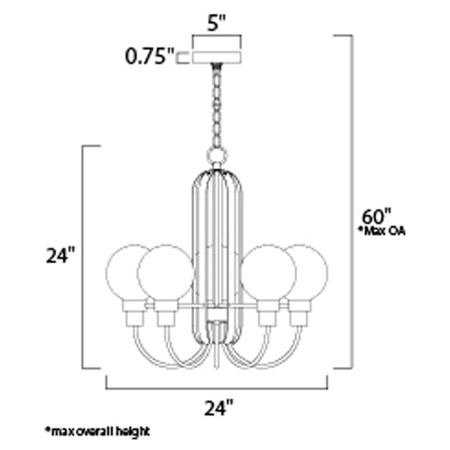 Maxim 30516CLBZSBR - Bauhaus 5 Light 24" Chandelier