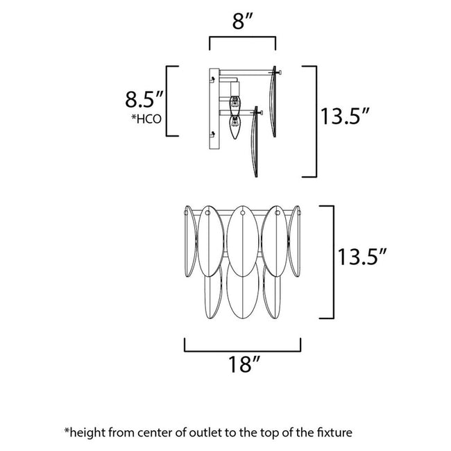 Maxim 30732CLWTPC - Glacier 3 Light 18" Wall Sconce