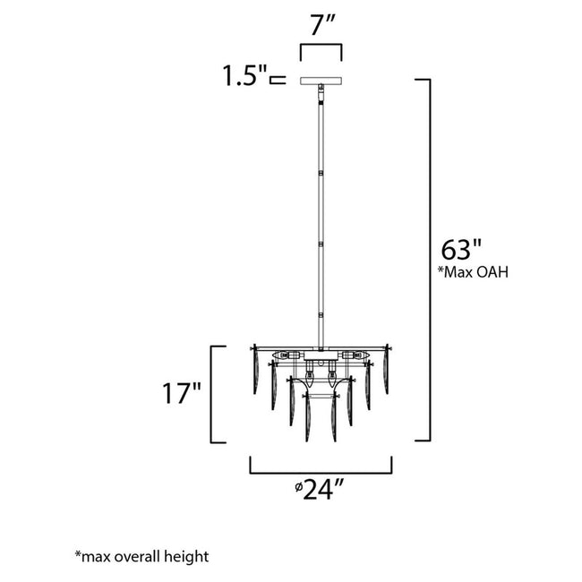 Maxim 30735CLWTPC - Glacier 9 Light 24" Chandelier