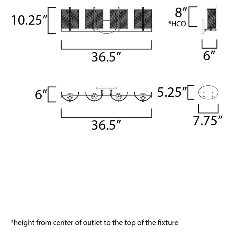 Maxim 31214OIAB - Caspian 4 Light 37" Wall Sconce