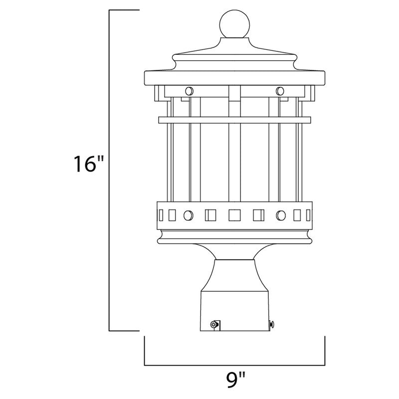 Maxim 3136CDSE - Santa Barbara DC 3 Light 16" Post Light