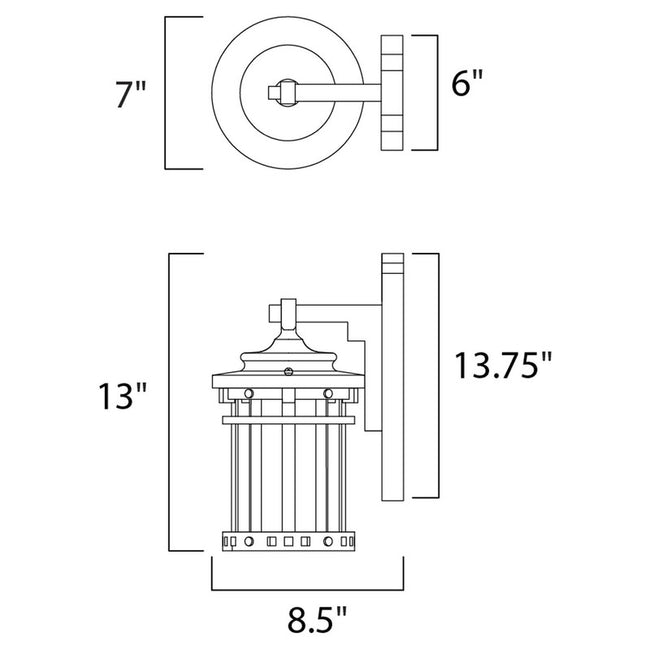 Maxim 3143MOSE - Santa Barbara Dark Sky 1 Light 13" Wall Sconce