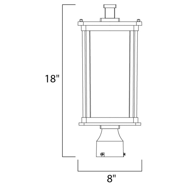 Maxim 3150CDWSBZ - Bungalow 1 Light 18" Post Light