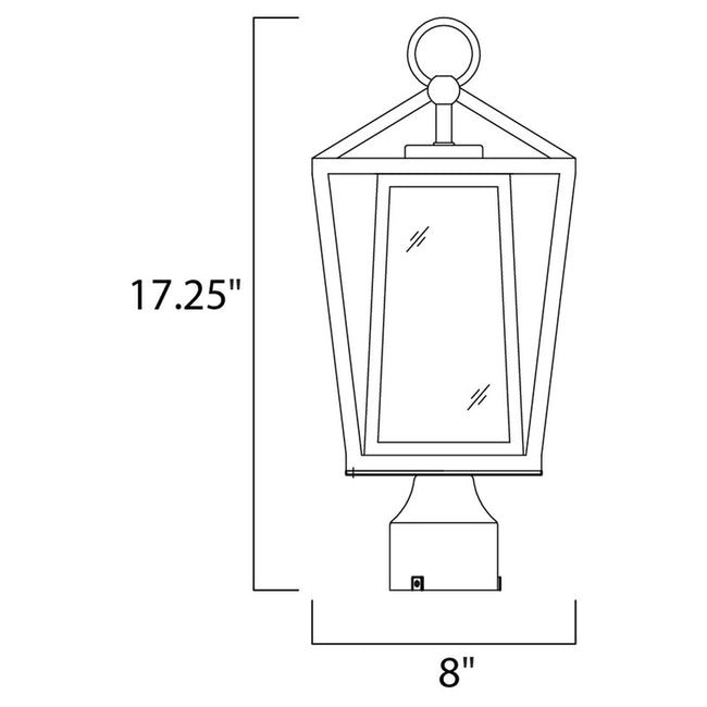 Maxim 3171CLBK - Artisan 1 Light 17" Post Light