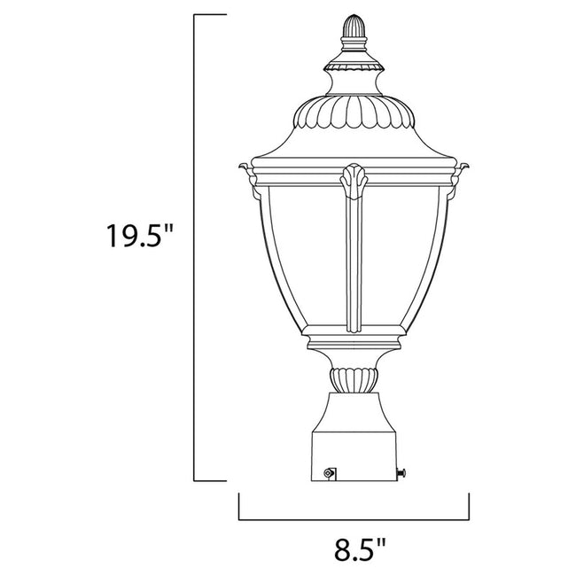 Maxim 3180WGET - Morrow Bay DC 1 Light 20" Post Light