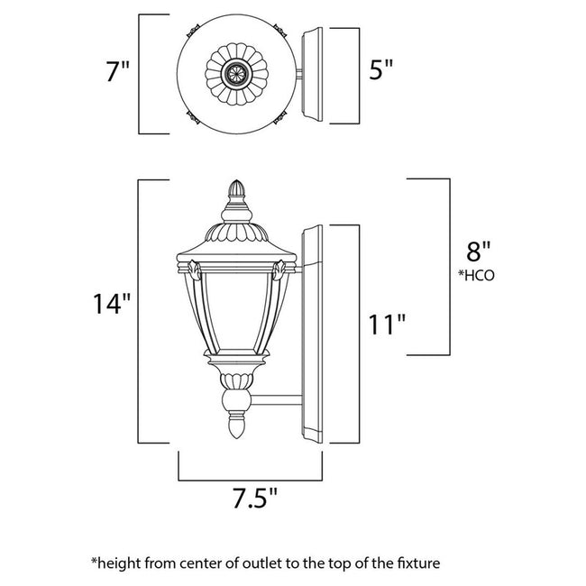 Maxim 3183WGET - Morrow Bay DC 1 Light 14" Wall Sconce