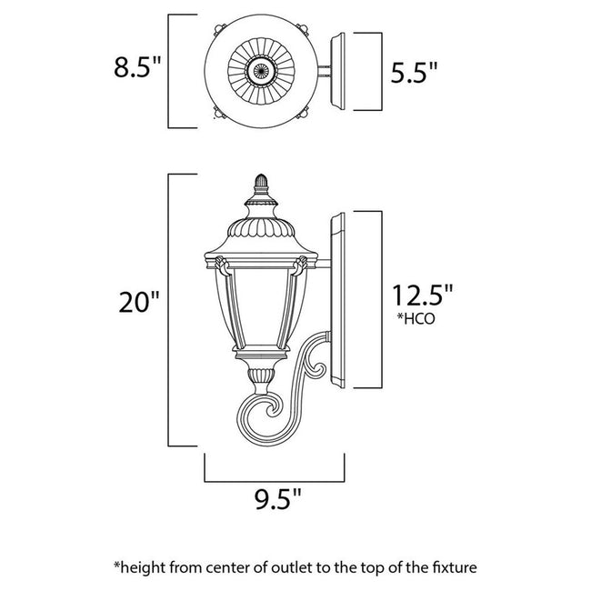 Maxim 3184WGET - Morrow Bay DC 1 Light 20" Wall Sconce