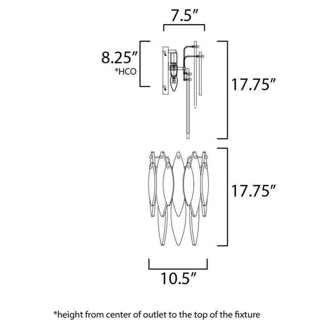 Maxim 32322CLCMPGL - Majestic 3 Light 18" Wall Sconce