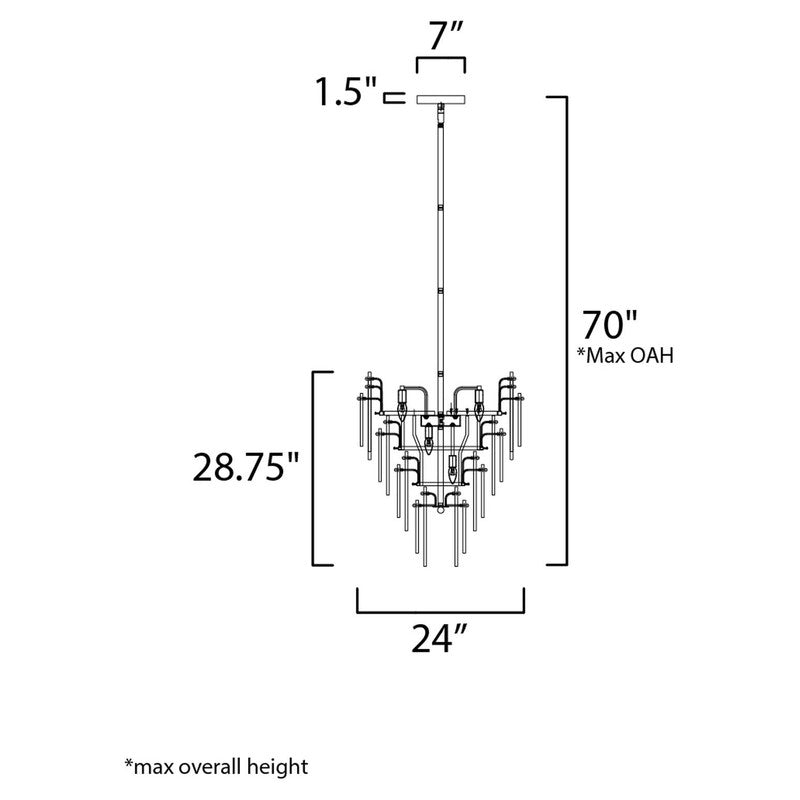 Maxim 32325CLCMPGL - Majestic 12 Light 29" Chandelier