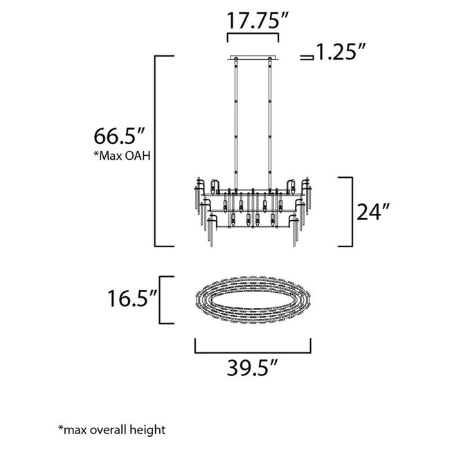Maxim 32326CLCMPGL - Majestic 18 Light 40" Chandelier