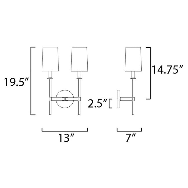 Maxim 32392OFSBRPN - Uptown 2 Light 20" Wall Sconce