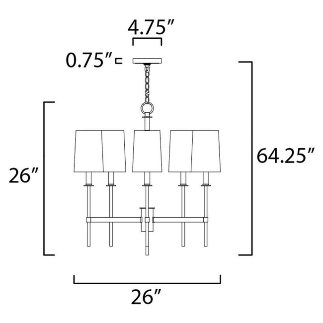 Maxim 32395OFSBRPN - Uptown 5 Light 26" Chandelier