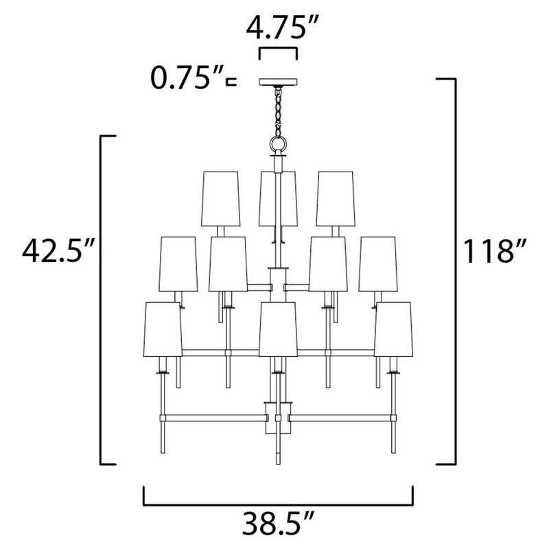 Maxim 32399OFSBRPN - Uptown 15 Light 43" Chandelier