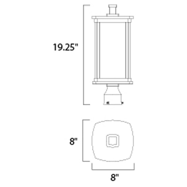 Maxim 3250CRBZ - Terrace 1 Light 19" Post Light