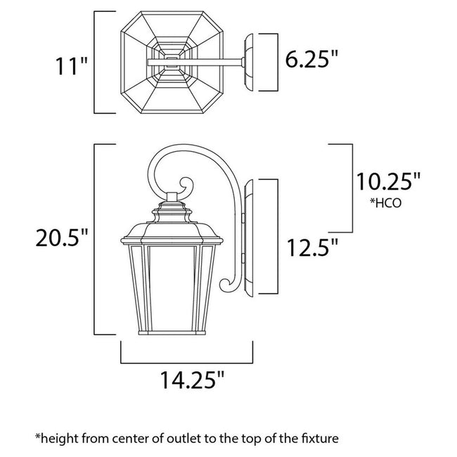Maxim 3346WFBO - Radcliffe 1 Light 21" Wall Sconce
