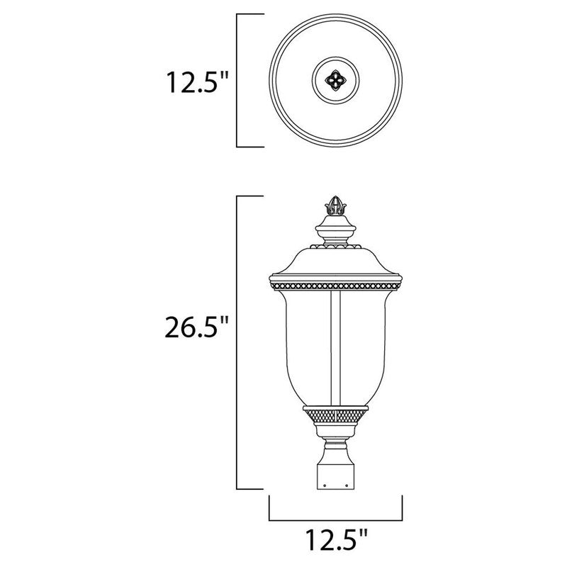 Maxim 3420WGOB - Carriage House DC 3 Light 27" Post Light