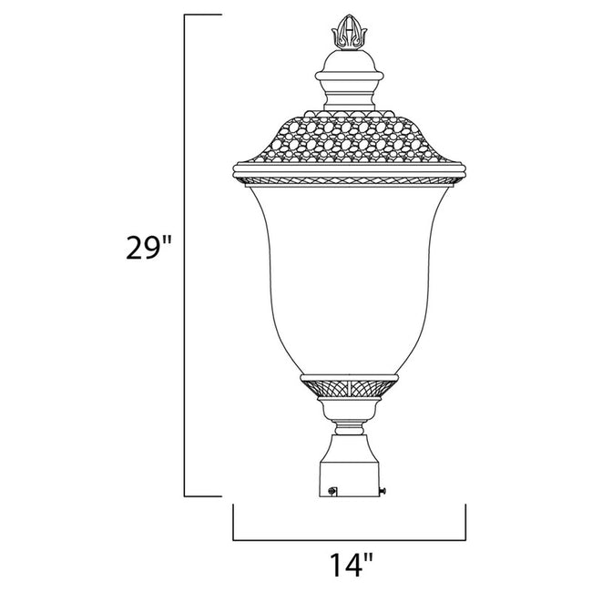Maxim 3421WGOB - Carriage House DC 3 Light 29" Post Light