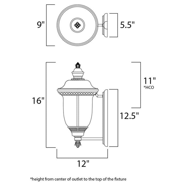 Maxim 3422WGOB - Carriage House DC 2 Light 16" Wall Sconce