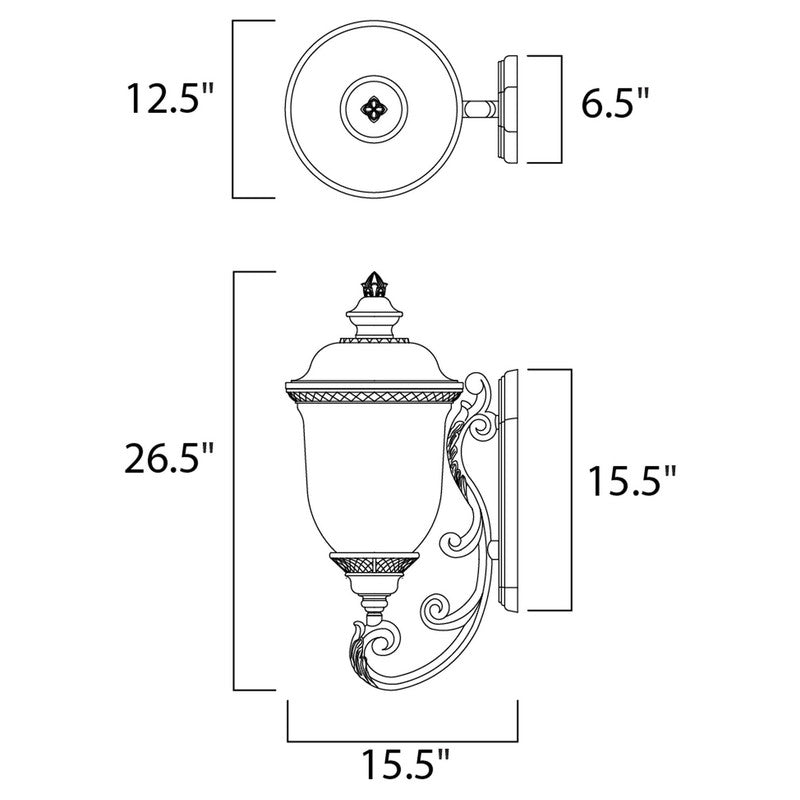 Maxim 3424WGOB - Carriage House DC 3 Light 27" Wall Sconce