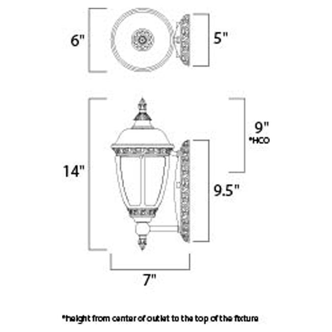 Maxim 3462CDSE - Knob Hill DC 1 Light 14" Wall Sconce