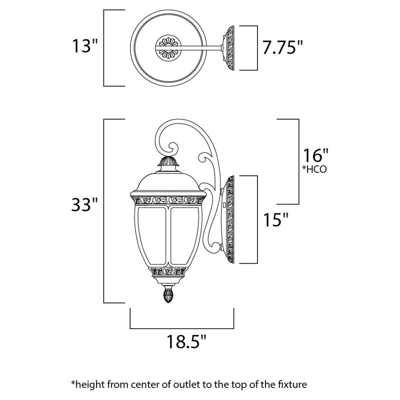 Maxim 3466CDSE - Knob Hill DC 3 Light 33" Wall Sconce