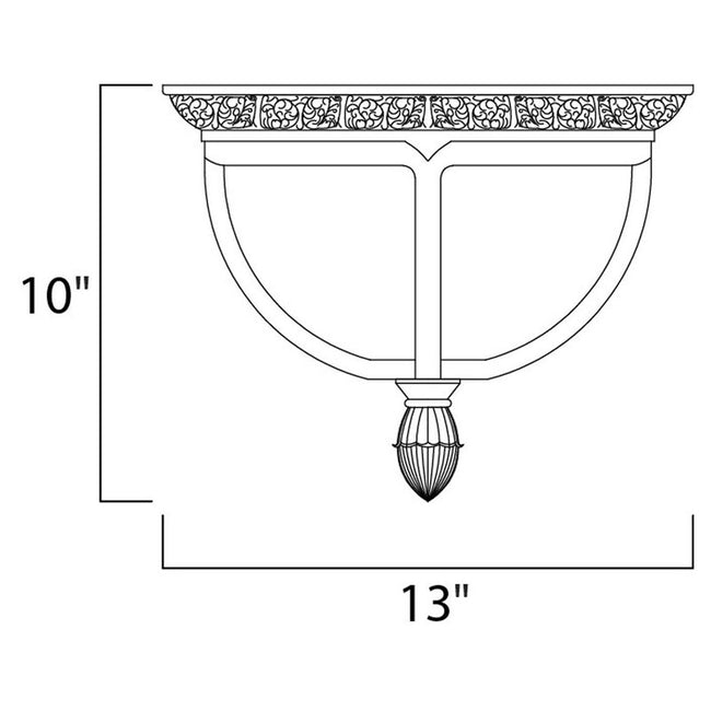 Maxim 3469CDSE - Knob Hill DC 2 Light 13" Flush Mount