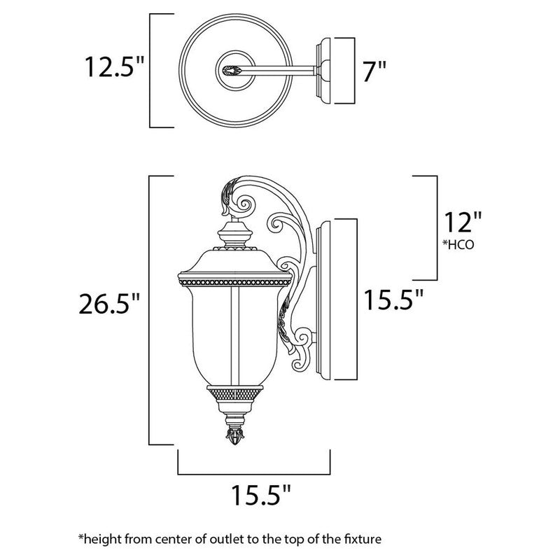 Maxim 3497WGOB - Carriage House DC 3 Light 27" Wall Sconce