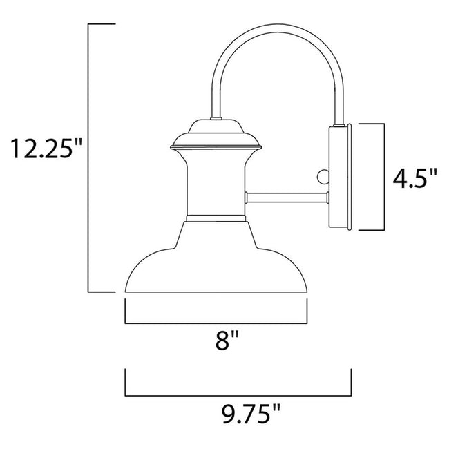 Maxim 35001EB - Wharf 1 Light 12" Wall Sconce