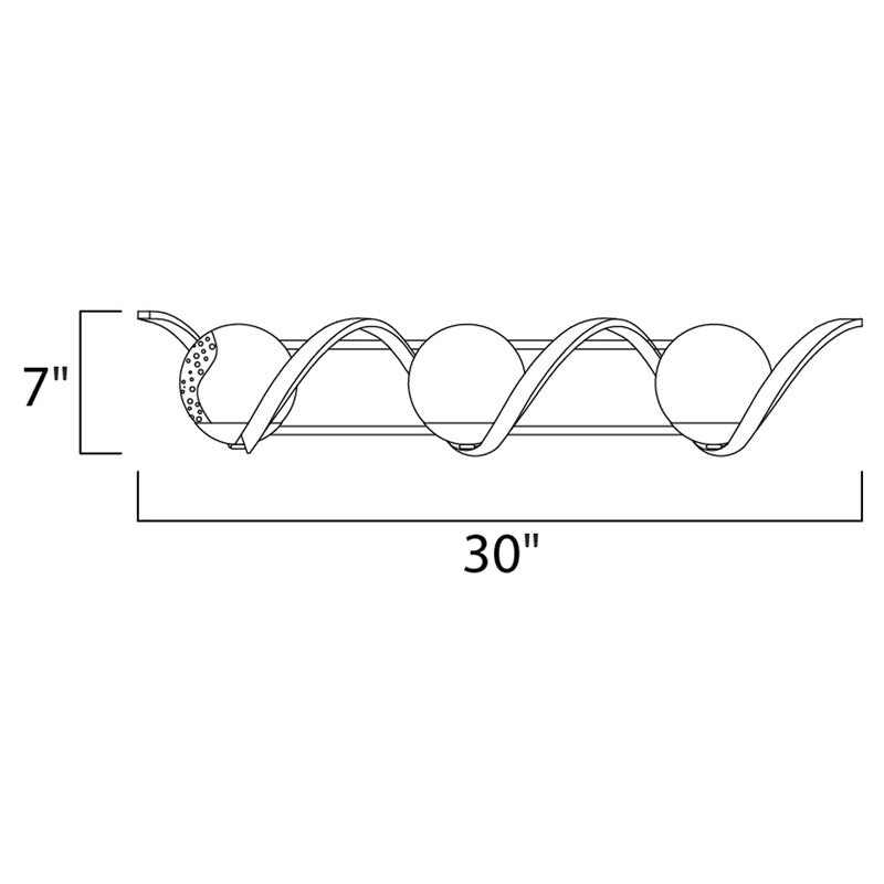 Maxim 35106CDBKPN - Curlicue 3 Light 30" Vanity Light