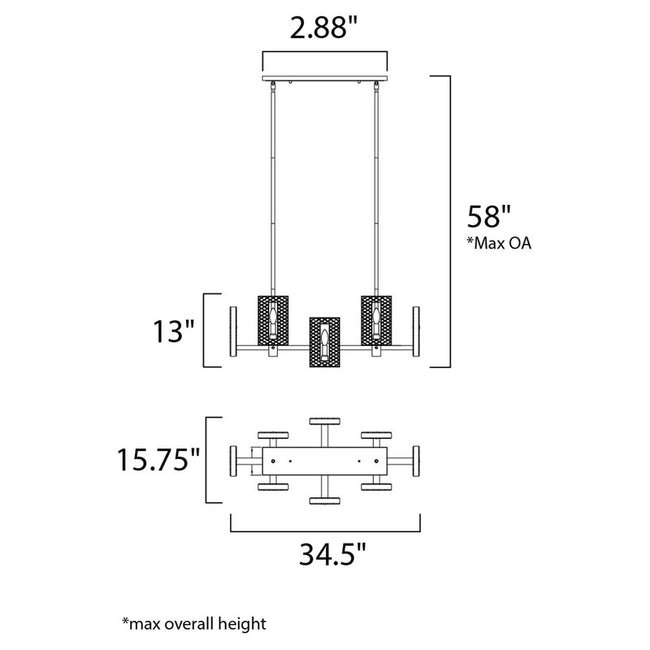 Maxim 38015BCPN - Suave 8 Light 35" Chandelier