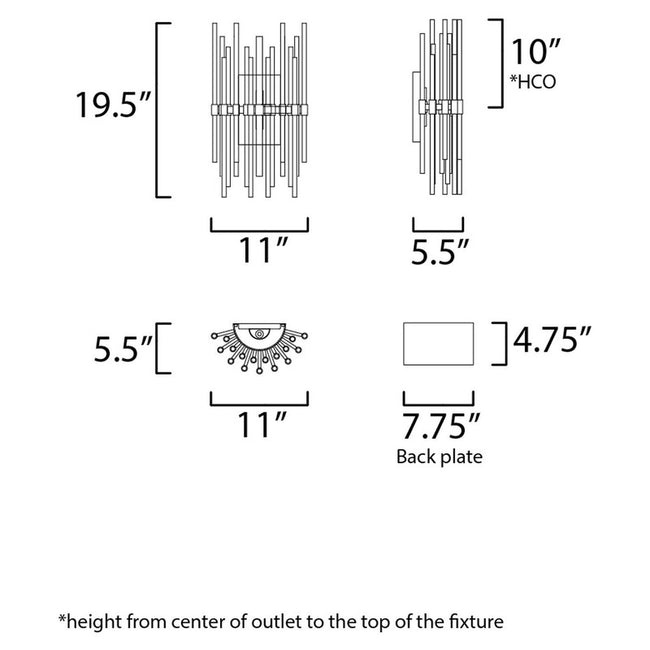 Maxim 38409CLPN - Divine 2 Light 20" Wall Sconce