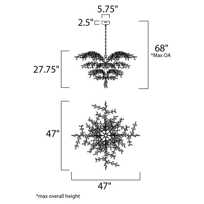 Maxim 38506CLPN - Cluster 12 Light 47" Chandelier