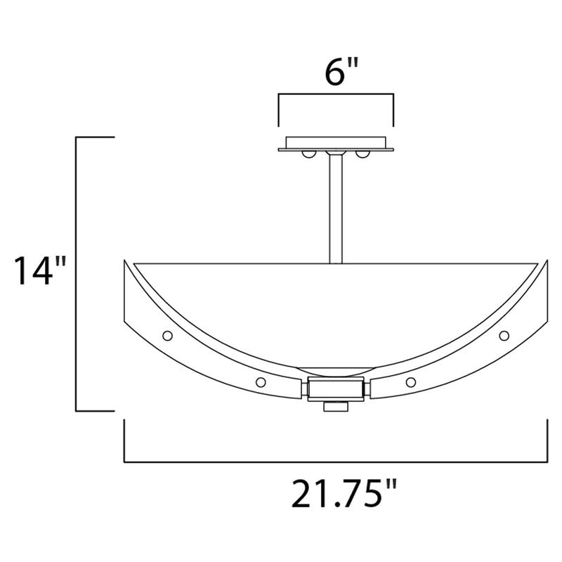 Maxim 39511CLBKWE - Merge 4 Light 22" Semi Flush Ceiling Light