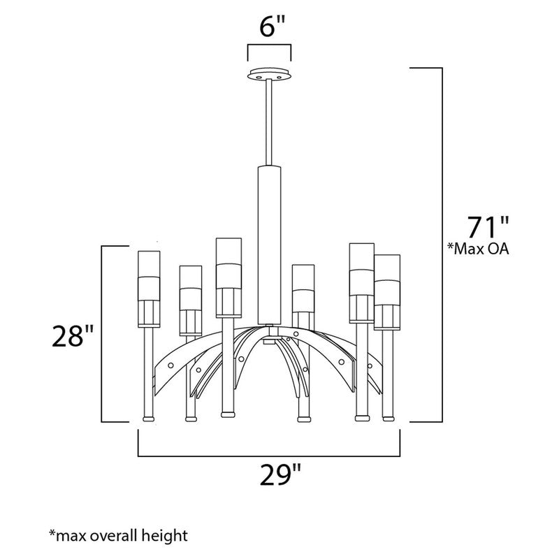 Maxim 39516CLBKWE - Merge 6 Light 29" Chandelier